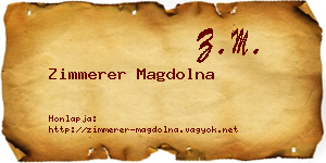 Zimmerer Magdolna névjegykártya